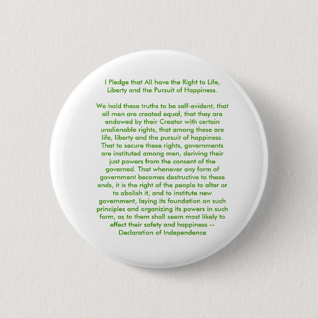 !!! U Create Declaration of Independence Button (Front)