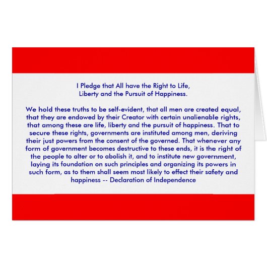 !!! U Create Declaration of Independence Cards (Front Horizontal)