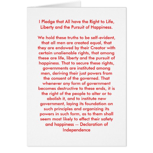 !!! U Create Declaration of Independence Cards (Front)