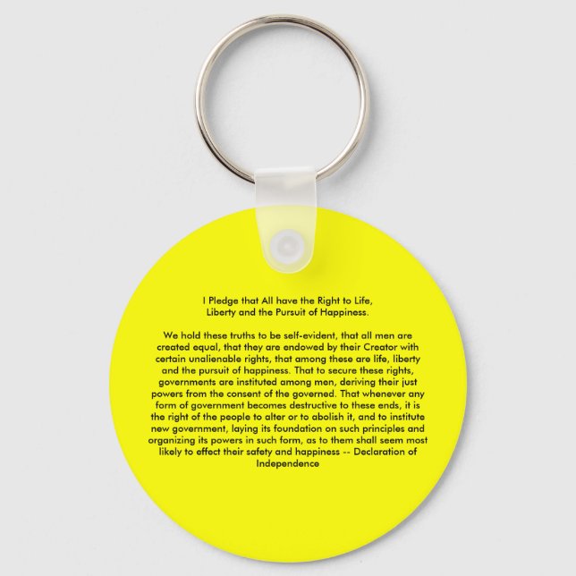 !!! U Create Declaration of Independence Keychain (Front)