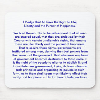 !!! U Create Declaration of Independence Mouse Pad
