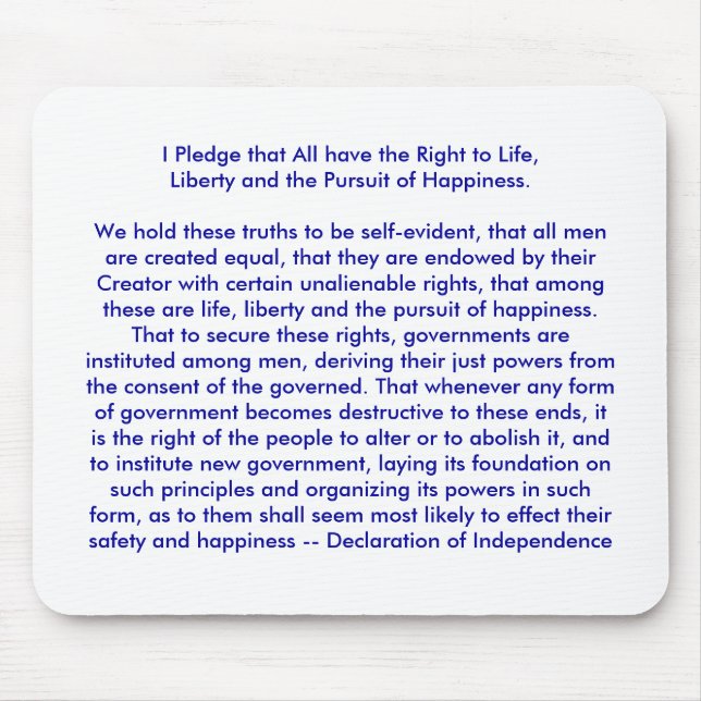 !!! U Create Declaration of Independence Mouse Pad (Front)