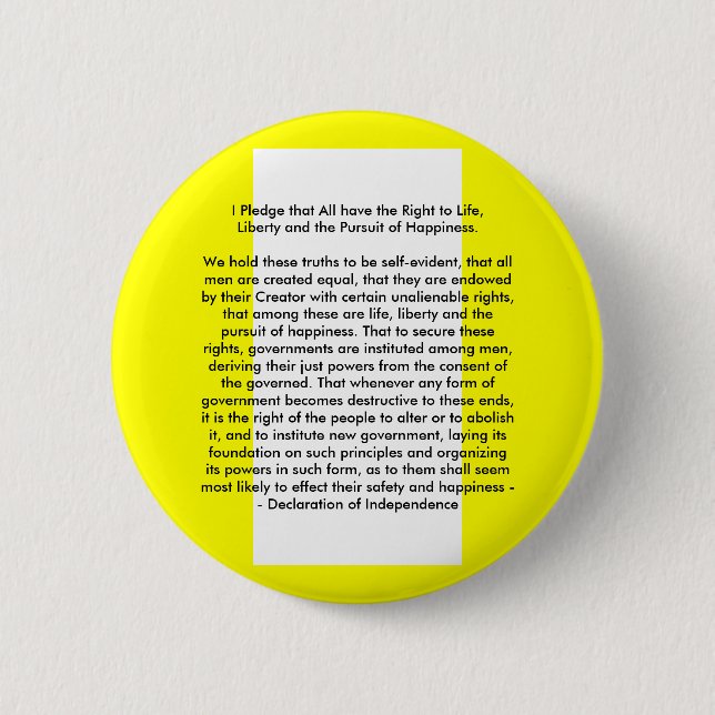 !!! U Create Declaration of Independence Pinback Button (Front)