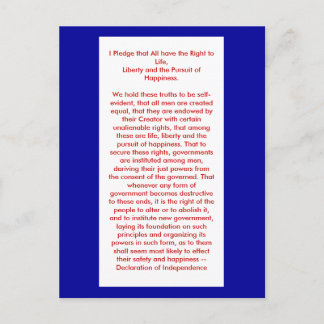 !!! U Create Declaration of Independence Postcard