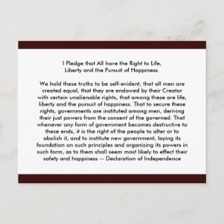 !!! U Create Declaration of Independence Postcard