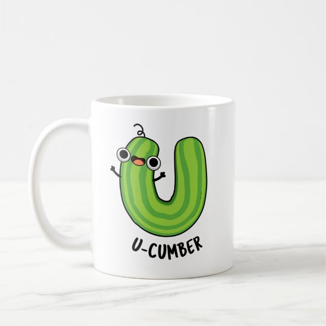 U-cumber Funny Cucumber Pun  Coffee Mug (Left)
