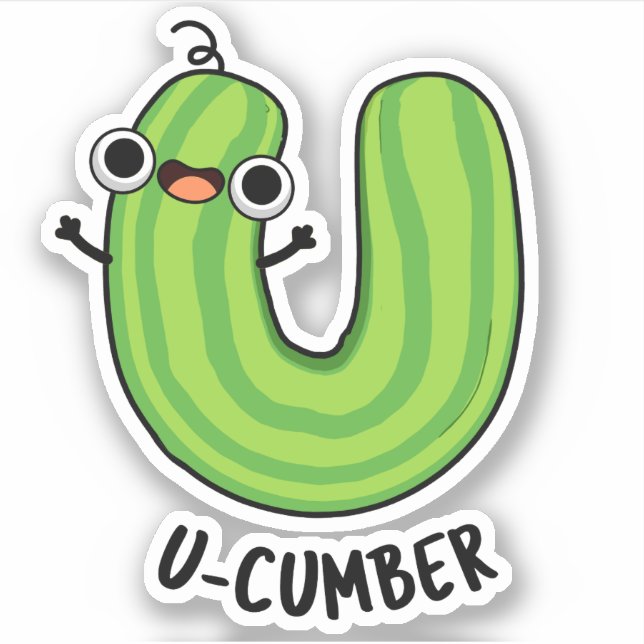 U-cumber Funny Cucumber Pun  Sticker (Front)