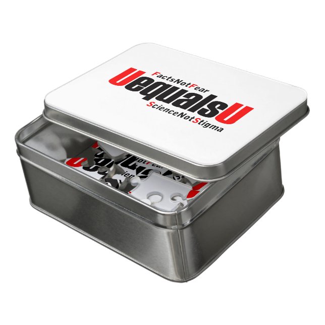 U equals U - HIV Undetectable - Science not Stigma Jigsaw Puzzle (Lid Open)