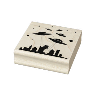 U.F.O. attack Rubber Stamp