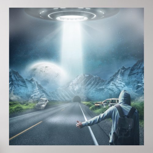 UFO hitchhiker Poster