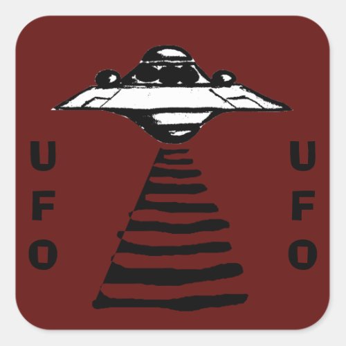 UFO  SQUARE STICKER