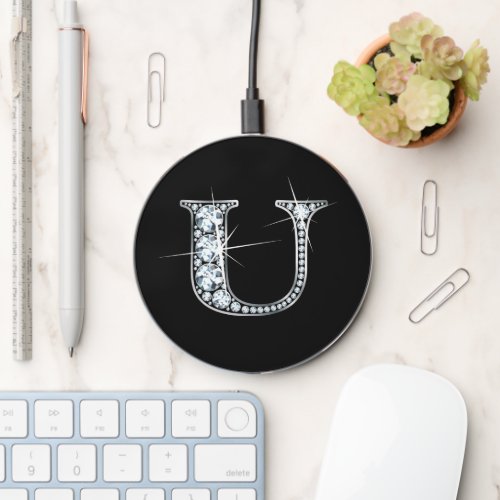U Faux_Diamond Bling Trailer Hitch Cover Wireless Charger