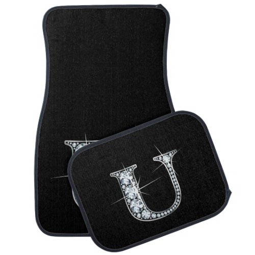 U Faux_Diamond Monogram Car Mat