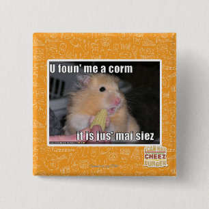 U found me a corn pinback button