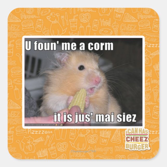 U found me a corn square sticker (Front)