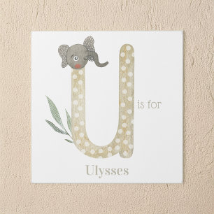 U is for Custom Name Animal Letter Art