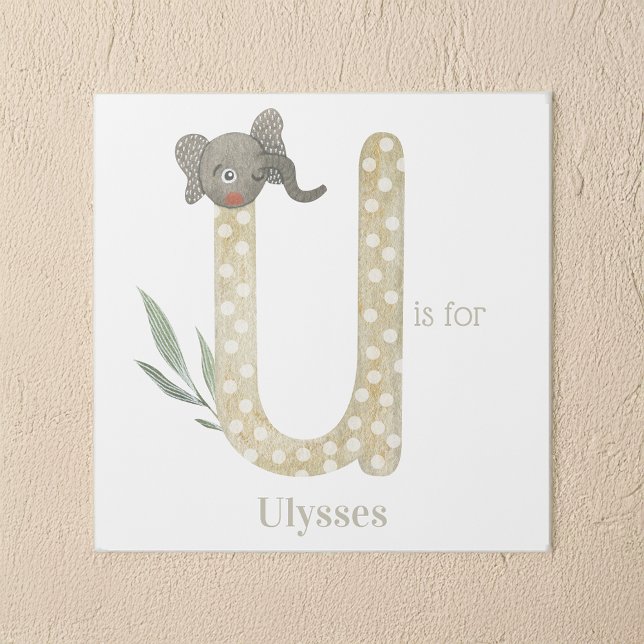 U is for Custom Name Animal Letter Art (Creator Uploaded)