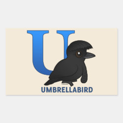 U is for Umbrellabird Rectangle Sticker