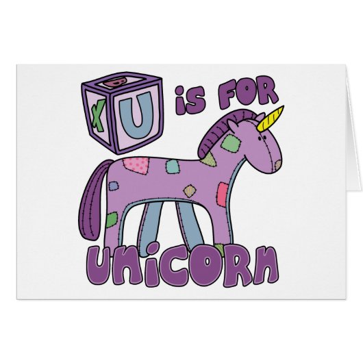 U is for Unicorn Card (Front Horizontal)