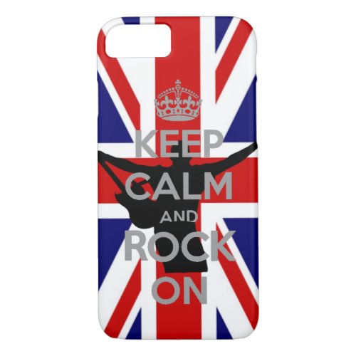 UK Flag Keep calm and Rock on Very Cool iPhone 87 Case