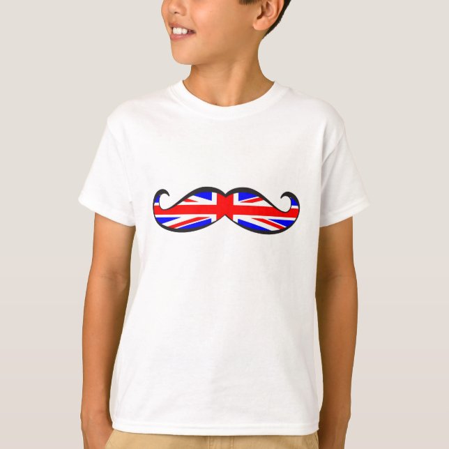 U.K. Flag Mustache T-Shirt (Front)