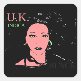 U.K. INDICA BLACK SQUARE STICKER