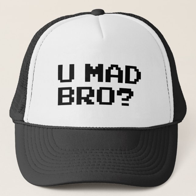 U MAD BRO? meme/chat/irc/4chan/troll/trolling Trucker Hat (Front)