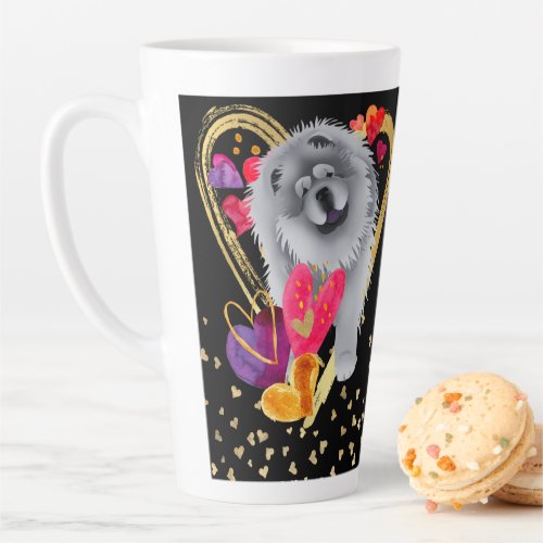 U MAKE MY HEART GO BLING _ Blue Chow latte mug