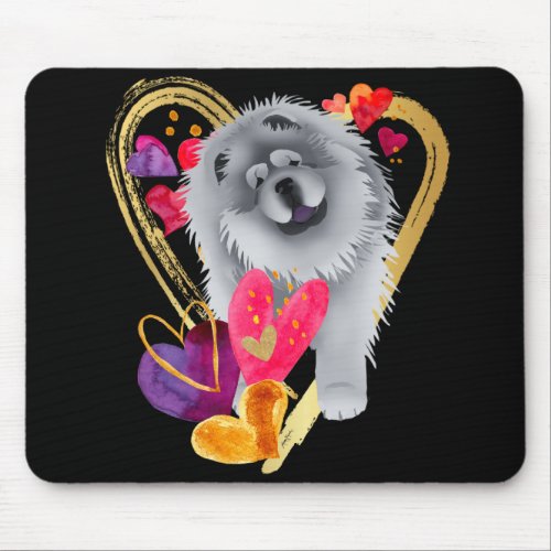 U MAKE MY HEART GO BLING _ Blue Chow mousepad