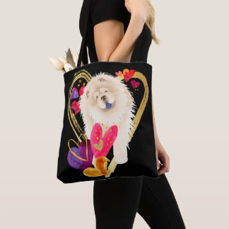 U MAKE MY HEART GO BLING - Cream Chow tote Bag