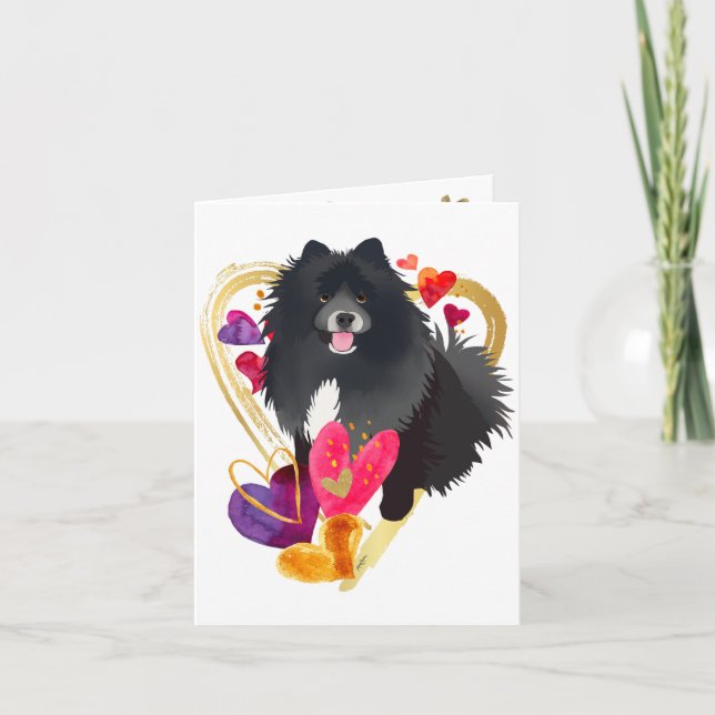 U MAKE MY HEART GO BLING - Lapphund art cards (Front)