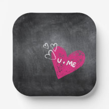 U + Me Chalkboard Paper Plate
