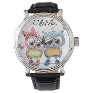 U & Me Sweet Owls Wristwatch  Adorable Forest Bird