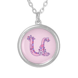 U monogram decorative letter necklace