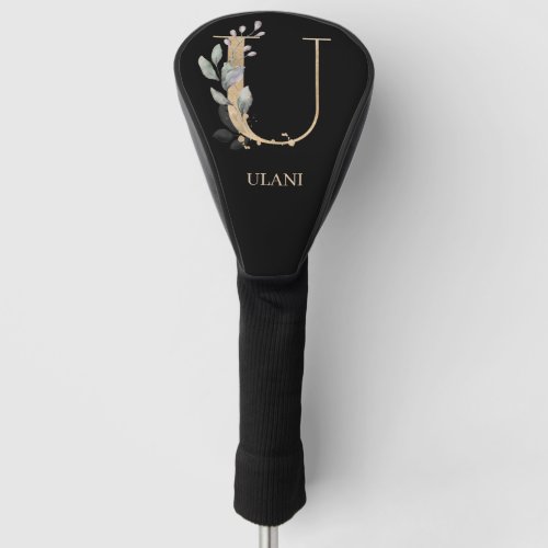 U Monogram Floral Personalized Golf Head Cover