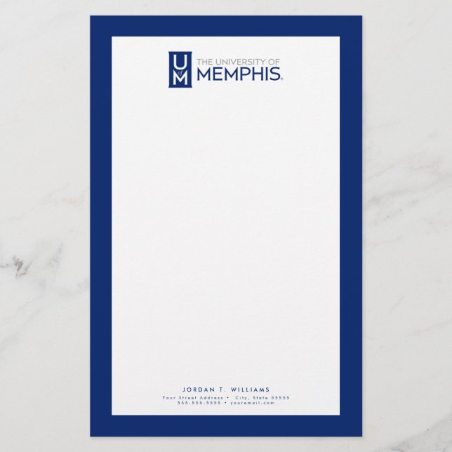 U of M University of Memphis Stationery (Front)