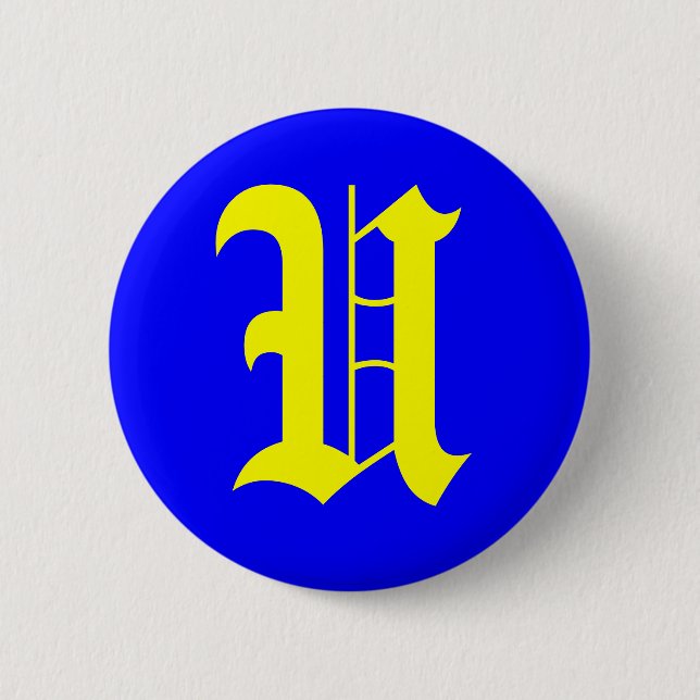 U - OLD ENGLISH PINBACK BUTTON (Front)