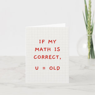 U = Old Funny Birthday Card