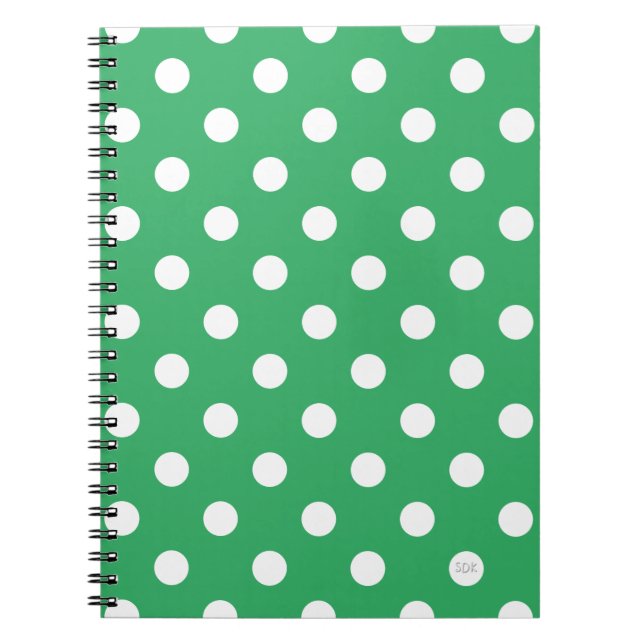 U pick Background Color Polka Dots White Notebook (Front)
