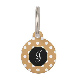 U pick Background Color Polka Dots White Pet ID Tag