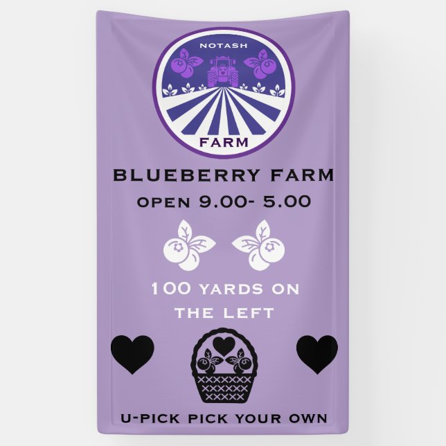 U-Pick Blueberry Farm Promotion Banner (Vertical)