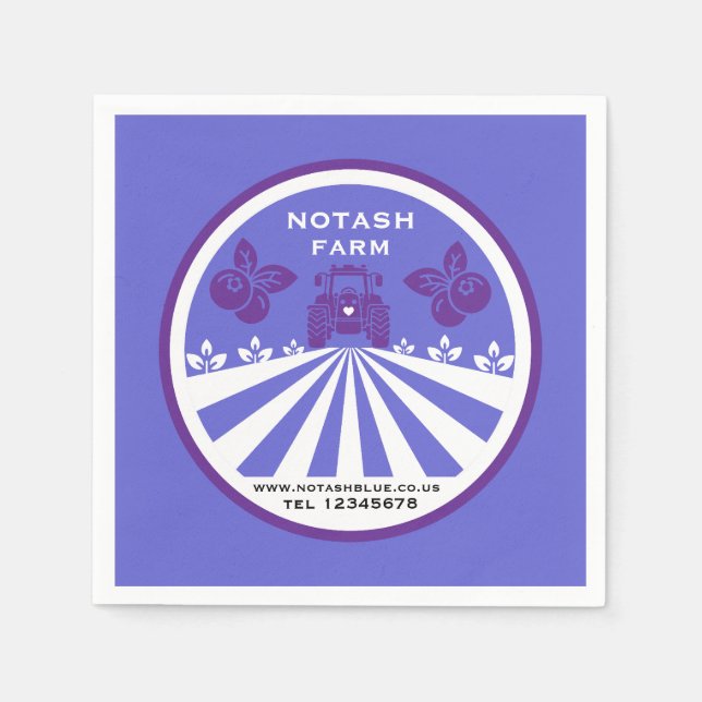 U-Pick Blueberry Farm Promotion Napkins (Front)