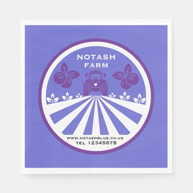 U-Pick Blueberry Farm Promotion Napkins (Front)