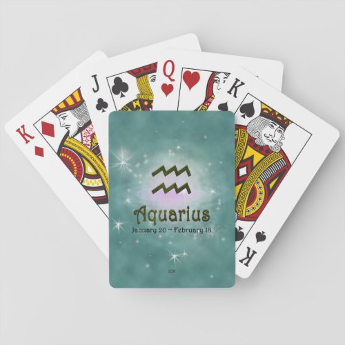 U Pick Color Aquarius Zodiac Sign Poker Cards