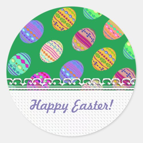 U_pick Color Bedazzled Easter Eggs w Rhinestones Classic Round Sticker