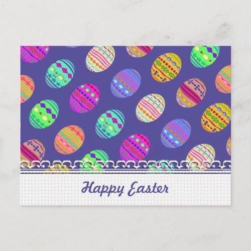 U_pick Color Bedazzled Easter Eggs w Rhinestones Holiday Postcard