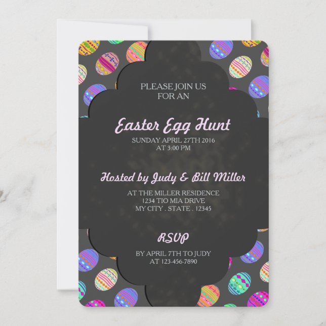 U-pick Color/ Bedazzled Eggs Blackboard Chalk Invitation (Front)