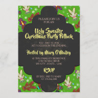 U Pick Color/ Blackboard Chalk Gingerbread People Invitation