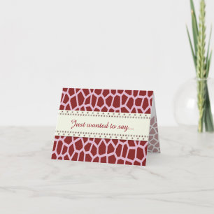 U pick Color/ Brown Giraffe Print in Mosaic Tile Letterpress Thank You Card