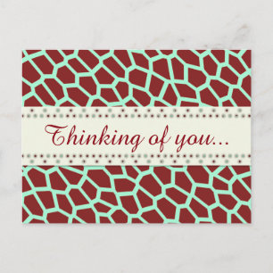 U pick Color/ Brown Giraffe Print in Mosaic Tile Postcard
